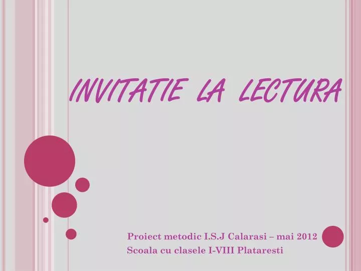 Ppt Invitatie La Lectura Powerpoint Presentation Free Download