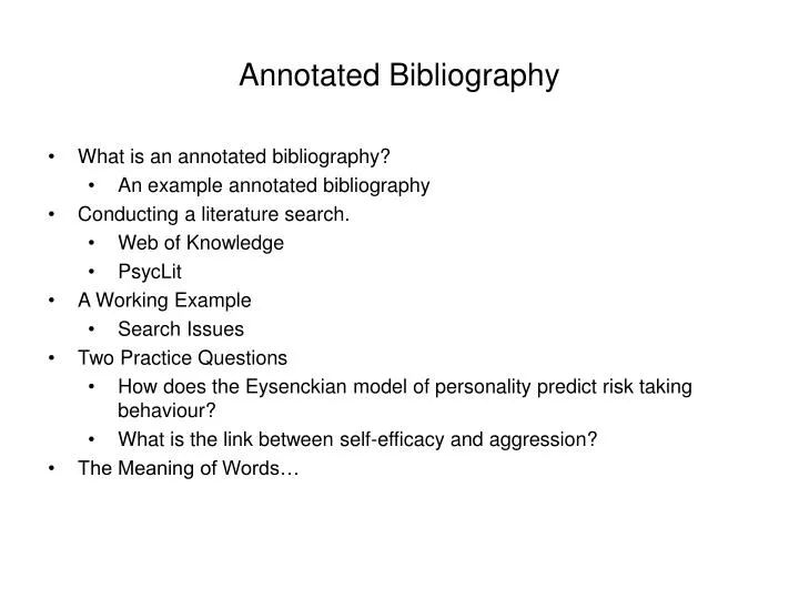 Annotated bibliography meaning annotated bibliography example mla 8