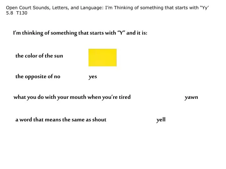 I’m Thinking of a Word: That Starts with the Letter “A”