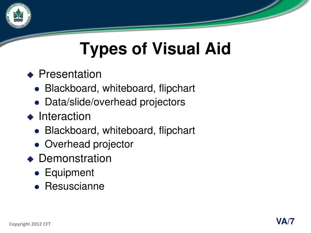 types of visual aids presentation