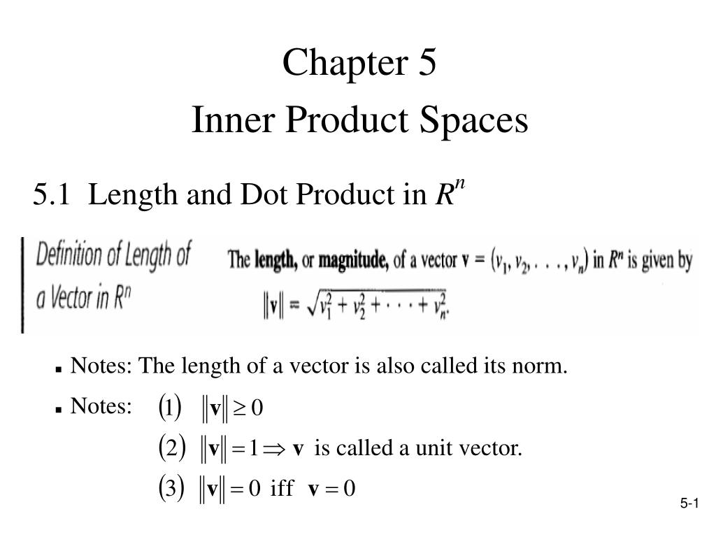 Ppt 5 1 Length And Dot Product In R N Powerpoint Presentation Free Download Id