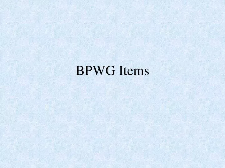 bpwg items n.