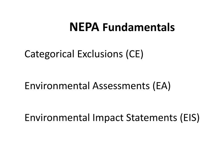 PPT CEQ’s Proposed NEPA Guidance Listening Session