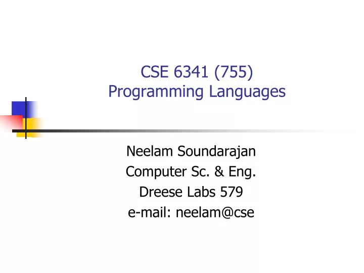 cse 6341 755 programming languages n.
