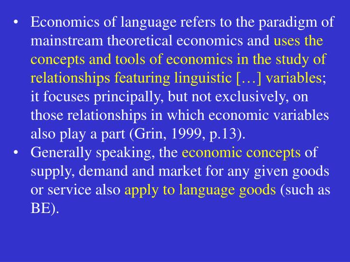 economic tool and concepts economic tool and concepts