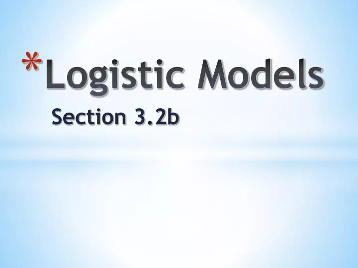 logistic models n.