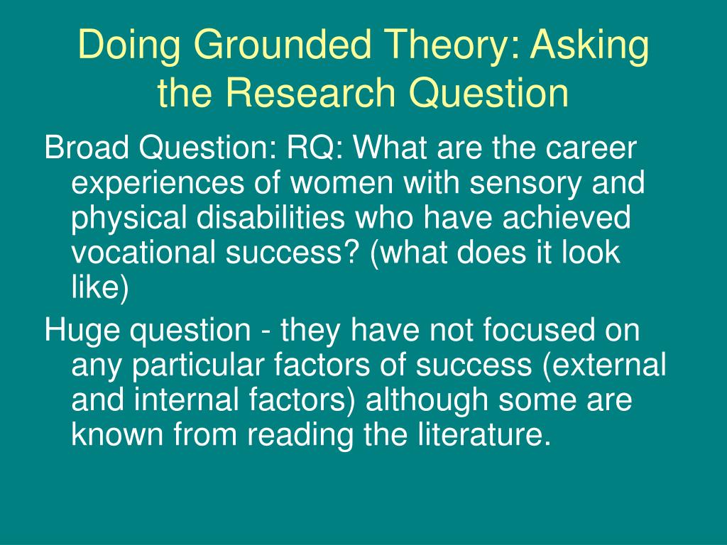 research questions grounded theory example