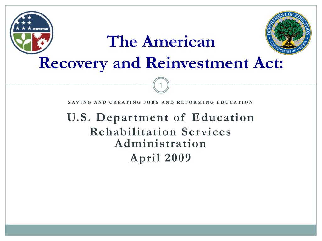 PPT The American Recovery and Reinvestment Act PowerPoint