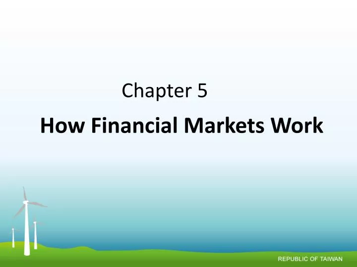 how financial markets work n.