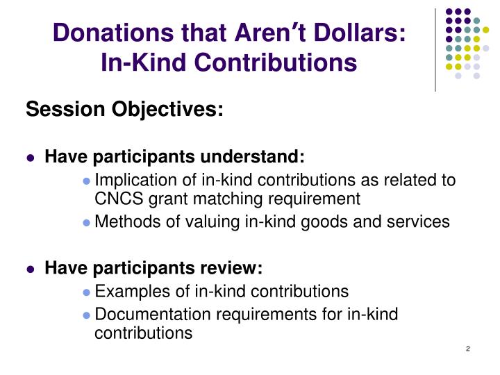 in kind contribution research