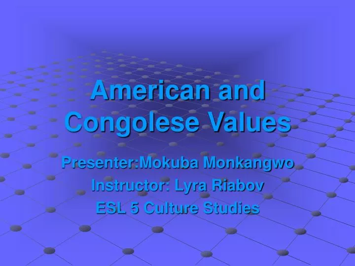 american and congolese values n.