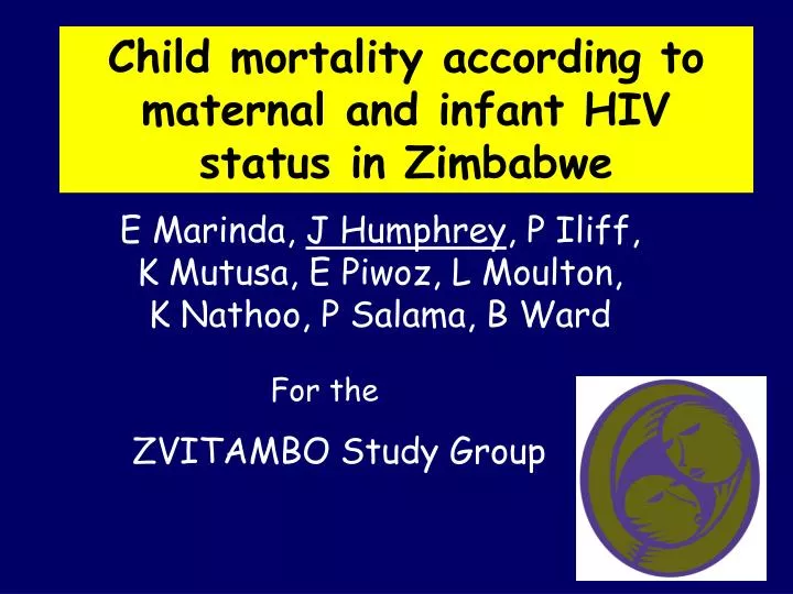 PPT - Child mortality according to maternal and infant HIV status in