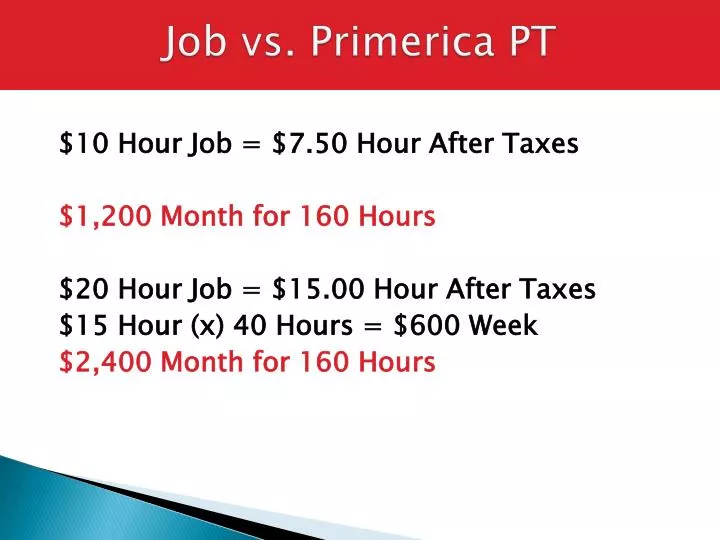 PPT Job vs. Primerica PT PowerPoint Presentation, free download ID