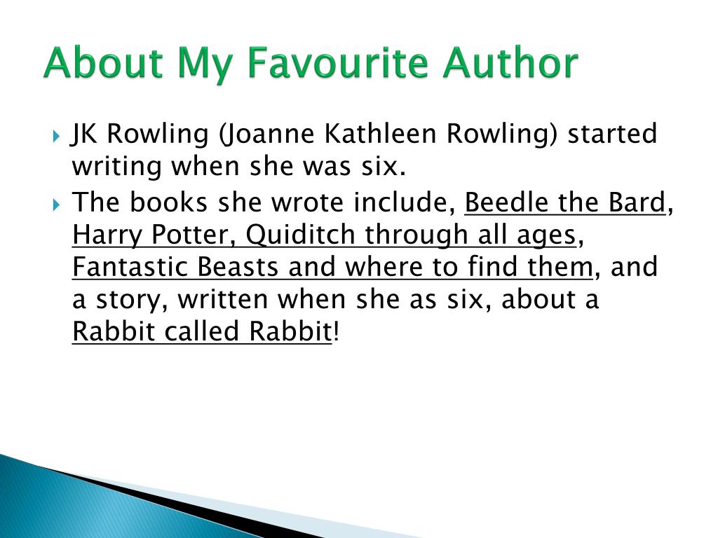 essay on my favourite author j.k. rowling