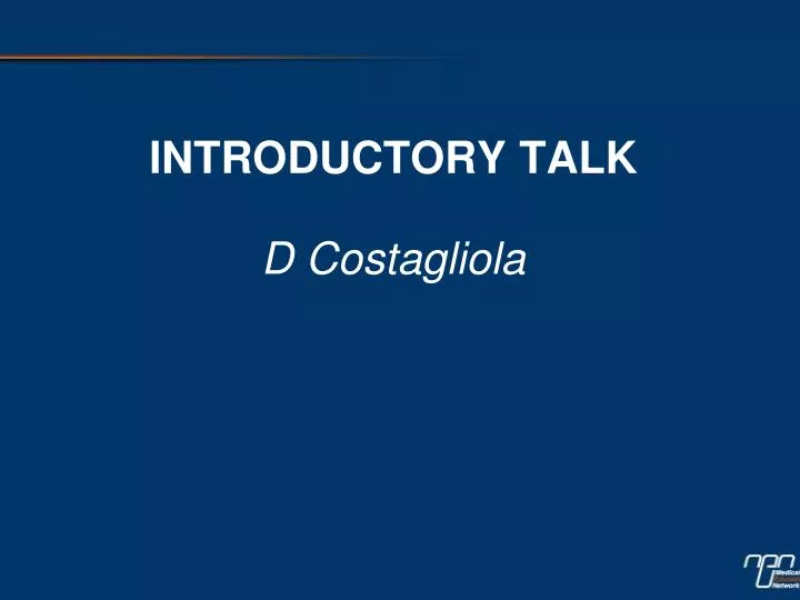 introductory talk n.