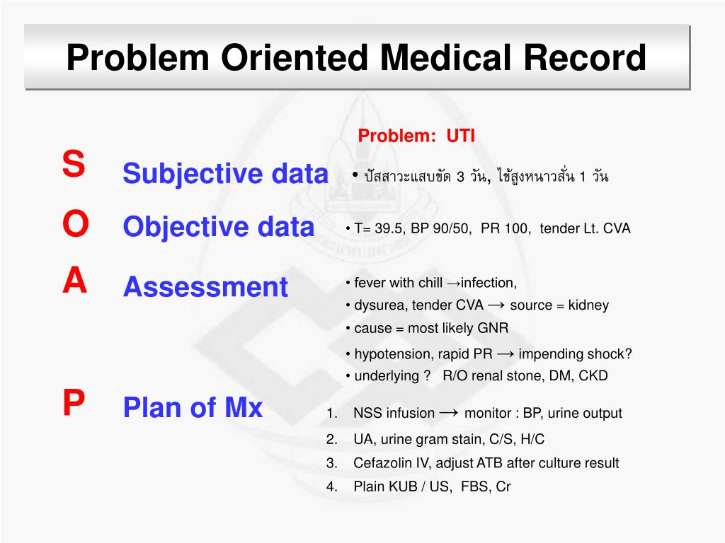 Problem Oriented Medical Record Ppt Problem Oriented Medical Record Ppt