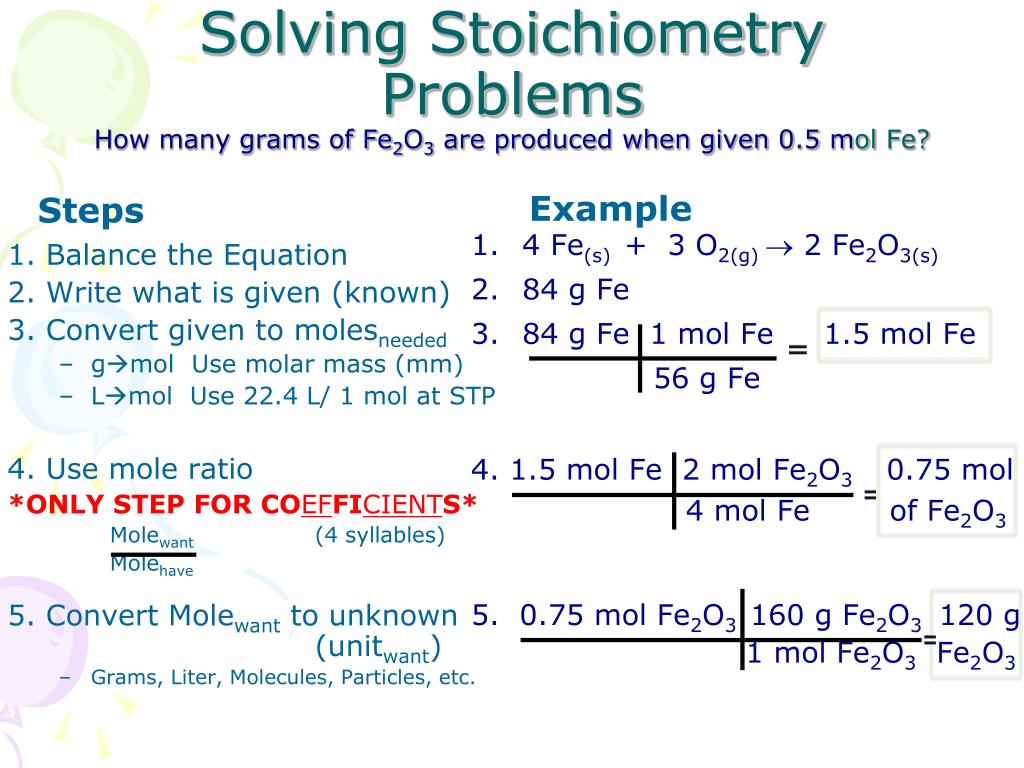 fewer steps are required to solve stoichiometry problems when