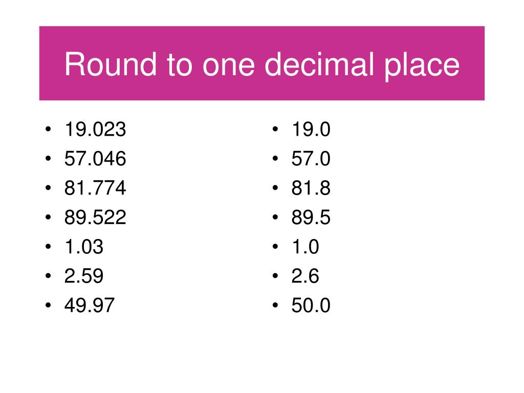 Rounding decimals