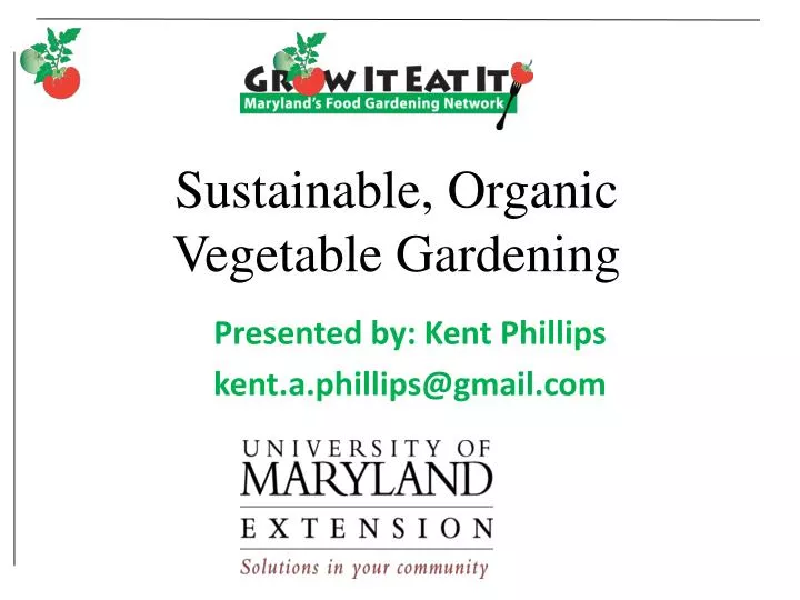 sustainable organic vegetable gardening n.
