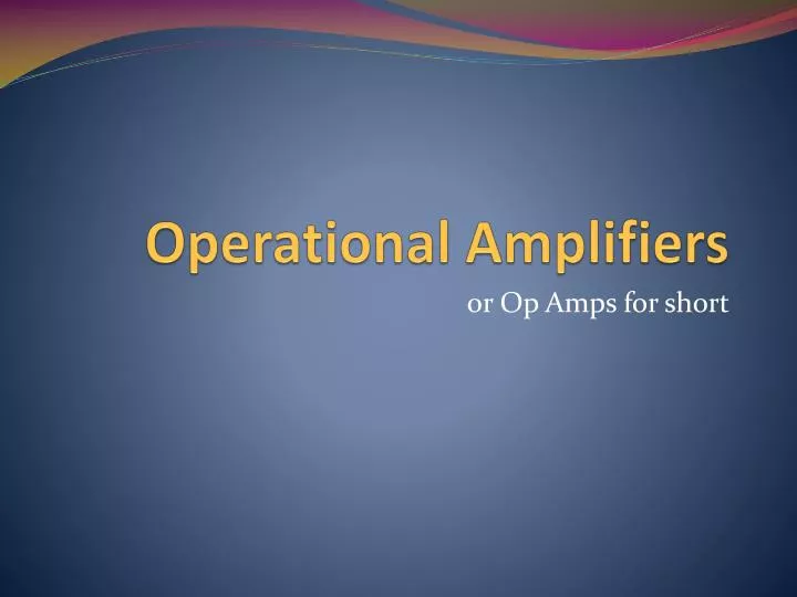 operational amplifiers n.