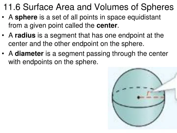 11 6 surface area and volumes of spheres n.