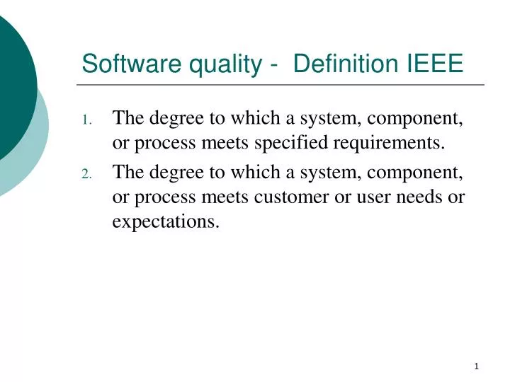 PPT Software quality Definition IEEE PowerPoint Presentation, free
