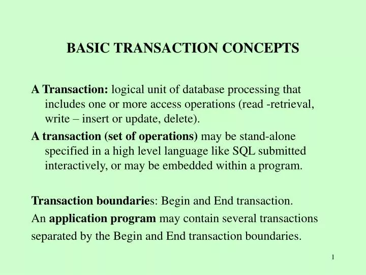 PPT - BASIC TRANSACTION CONCEPTS PowerPoint Presentation, free download ...