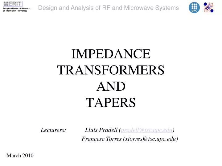 impedance transformers and tapers n.