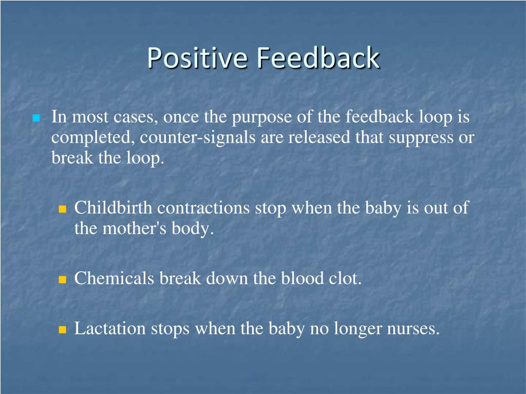 negative feedback examples of mechanism for students