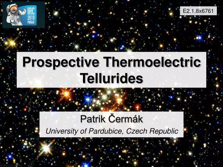 prospective thermoelectric tellurides n.