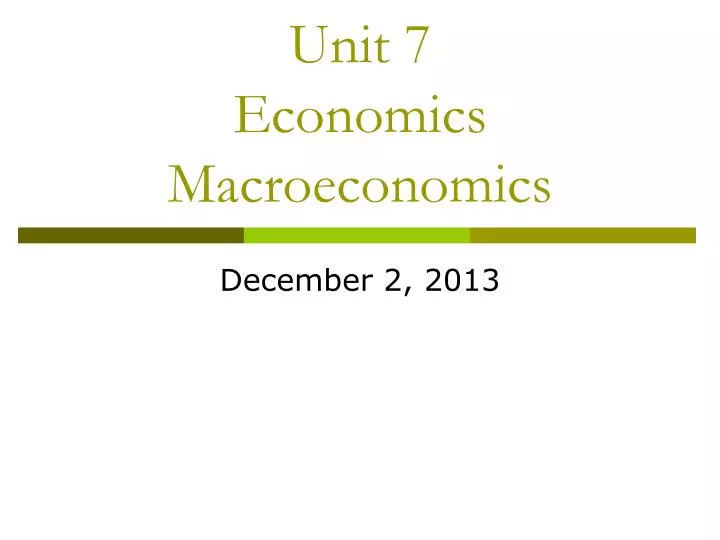 unit 7 economics macroeconomics n.
