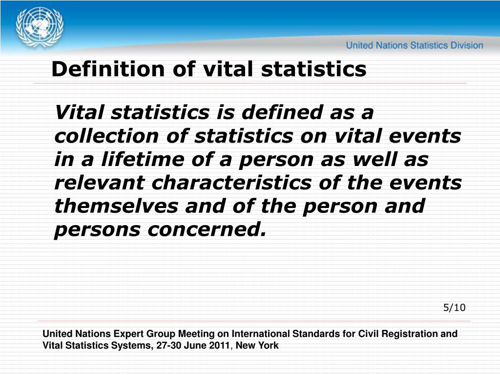 PPT - Proposals for Chapter I: Definition and uses of vital statistics
