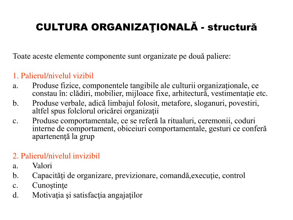 PPT - CULTURA ORGANIZATIONALA PowerPoint Presentation, free download -  ID:4507920