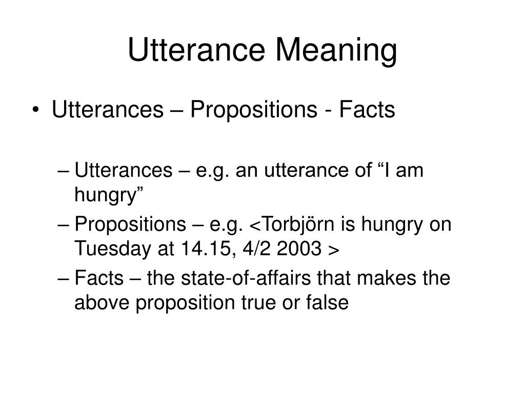 meaning of speech utterance