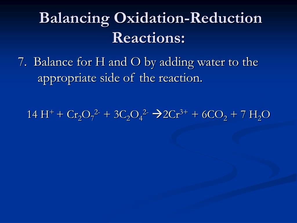 Download PPT - Balancing Oxidation-Reduction Reactions PowerPoint Presentation, free download - ID:4509258