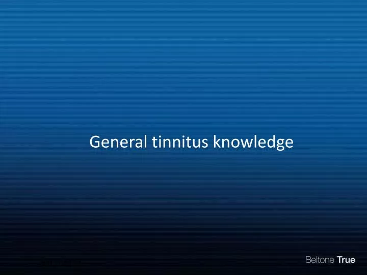 general tinnitus knowledge n.