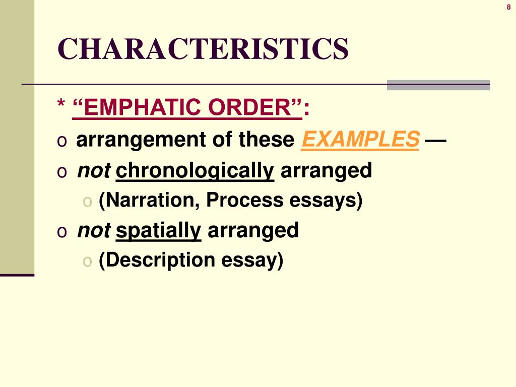essay emphatic order