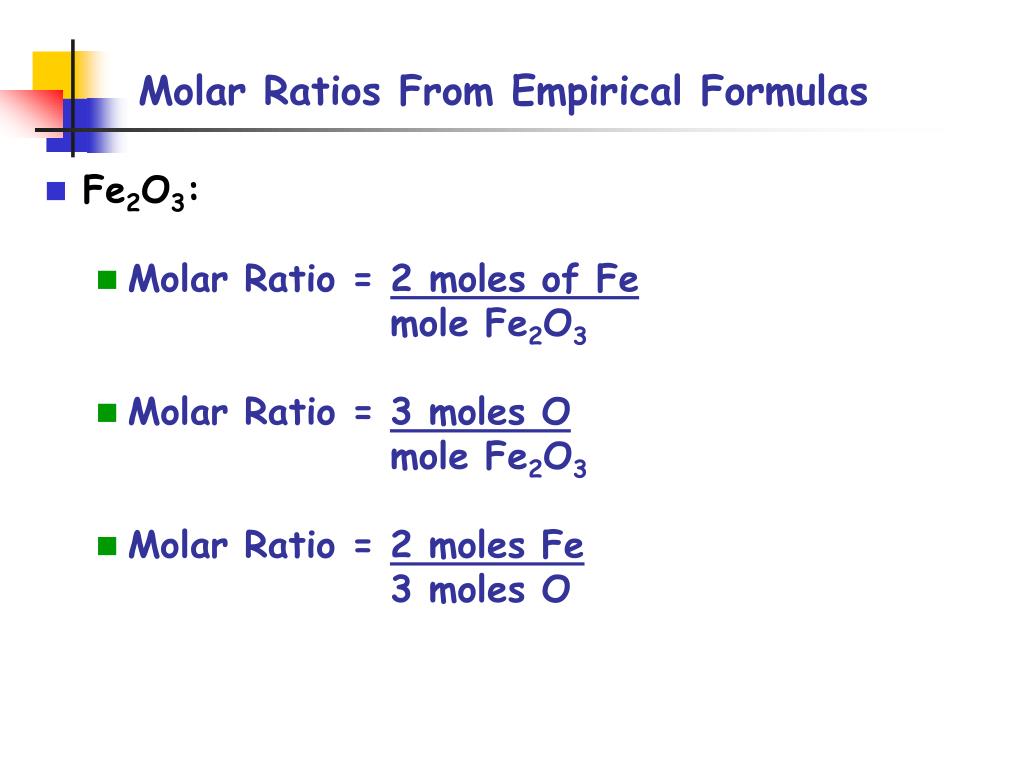 PPT - Molar Ratios From Empirical Formulas PowerPoint Presentation, free  download - ID:4509536