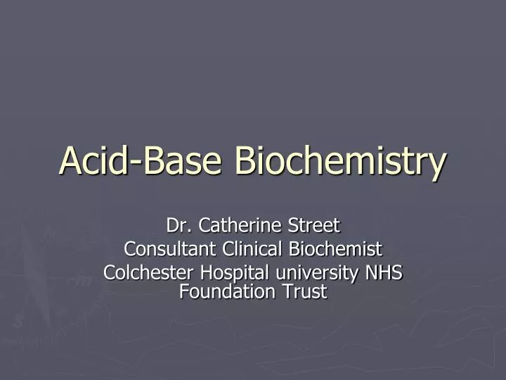 acid base biochemistry n.