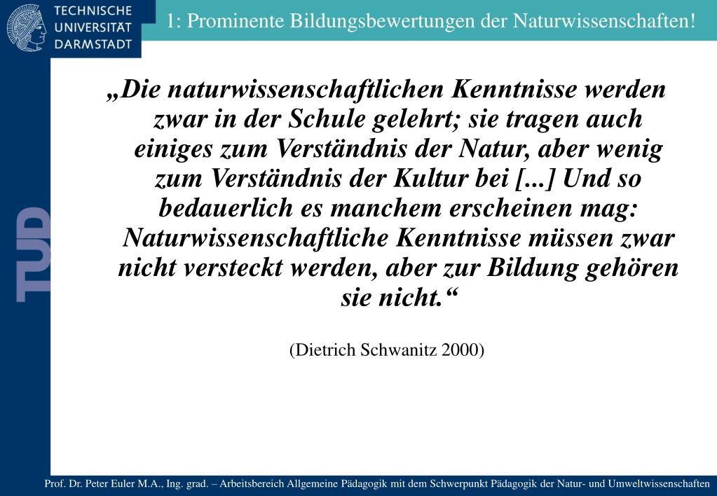 Ppt Naturwissenschaft Stiefkind Der Bildung Powerpoint Presentation Id 4510145