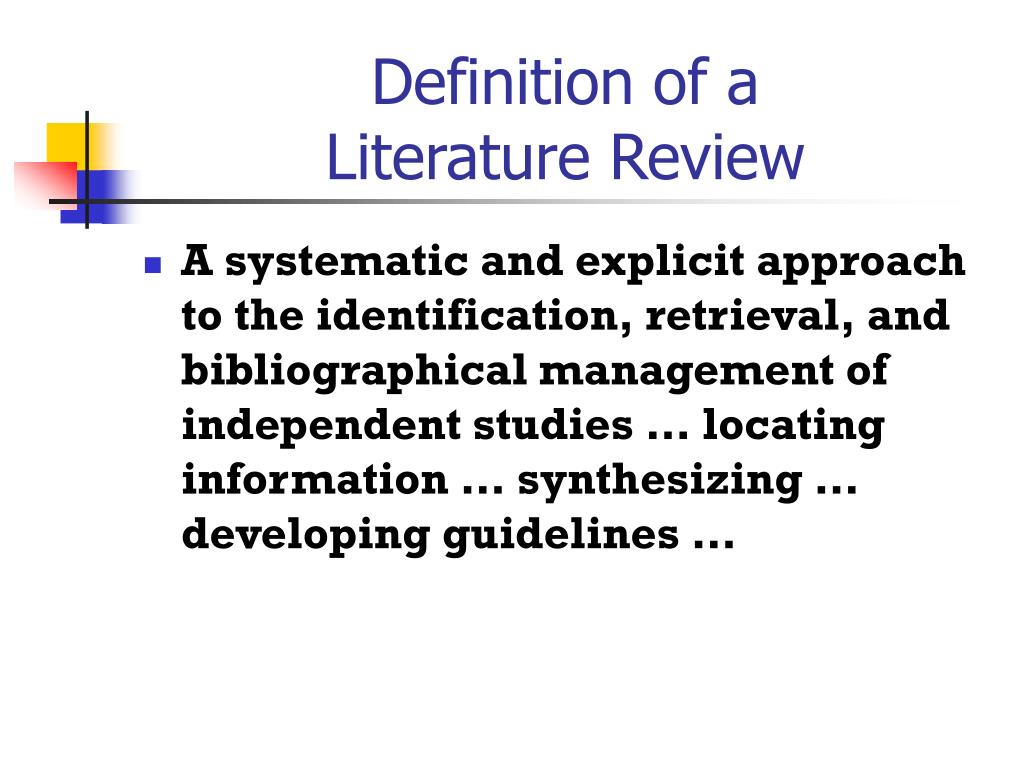 short definition of literature review