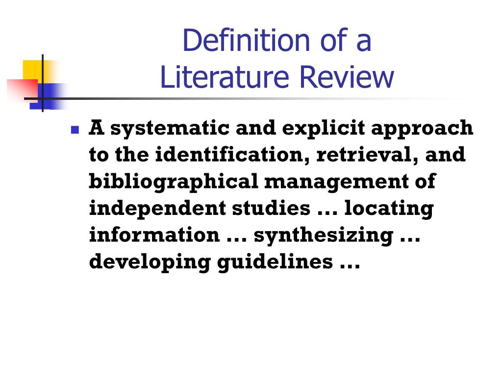 definition of literature review by different authors