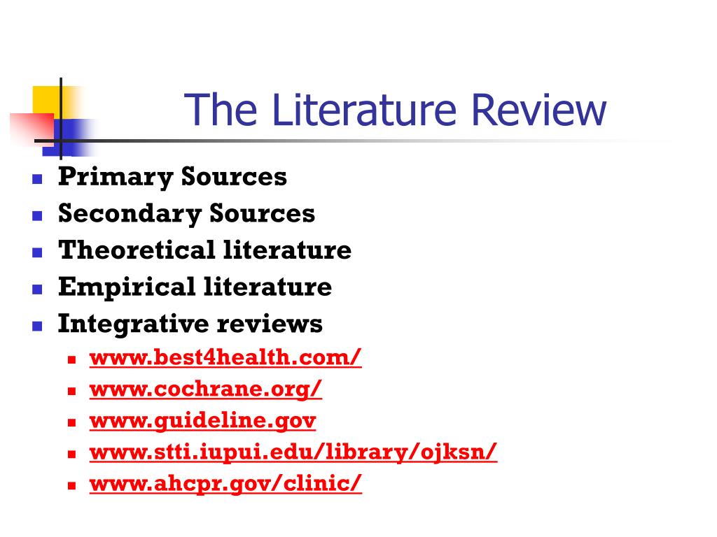 primary and secondary sources of literature review slideshare