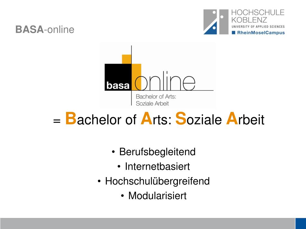 Ppt Basa Online Bachelor Of Arts Soziale Arbeit Powerpoint Presentation Id