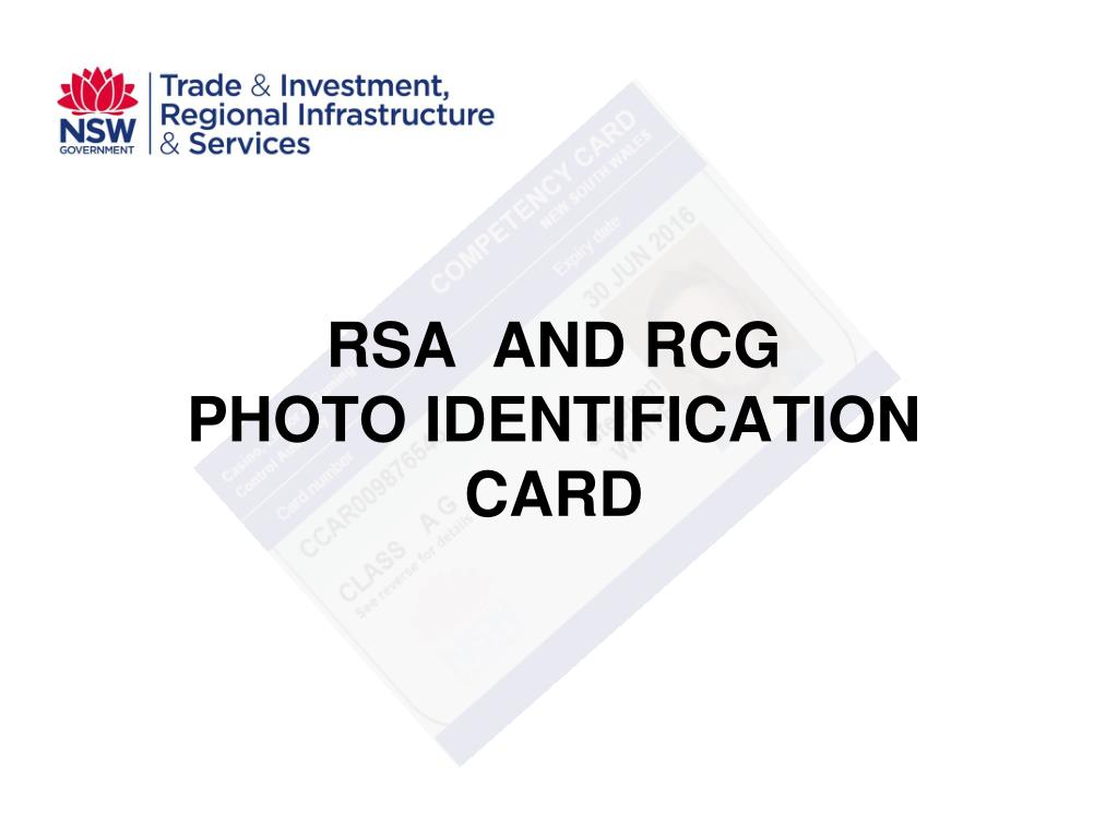 PPT RSA AND RCG PHOTO IDENTIFICATION CARD PowerPoint Presentation, free download ID4513518