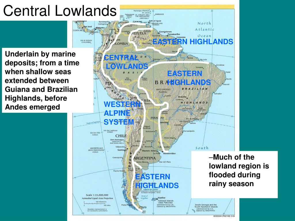 central lowland map
