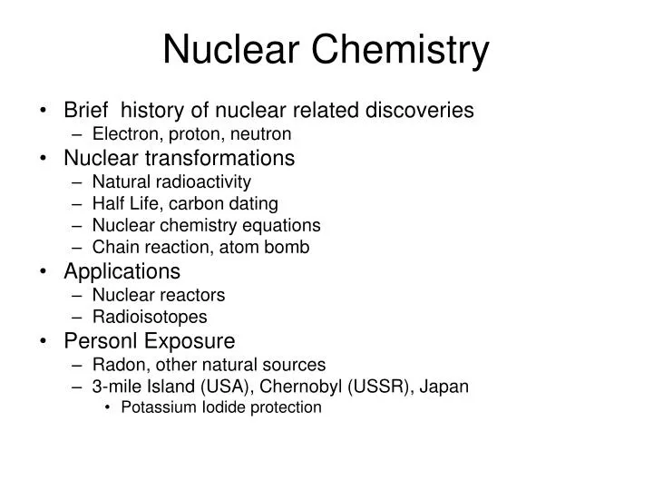 nuclear chemistry n.