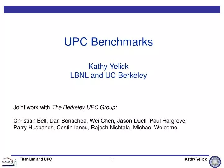 berkeley upc benchmark uts