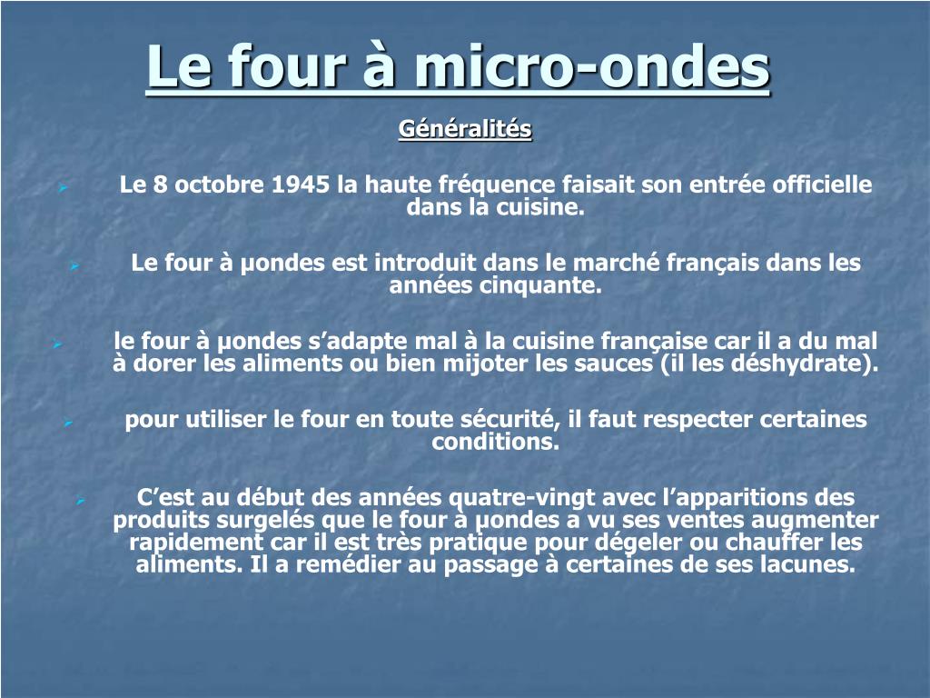 PPT - Le four à micro-ondes PowerPoint Presentation, free download -  ID:4521901