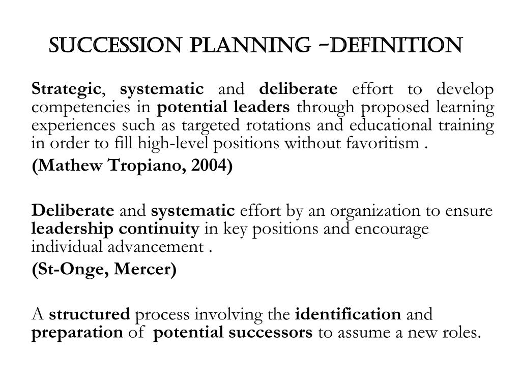 define succession planning in business